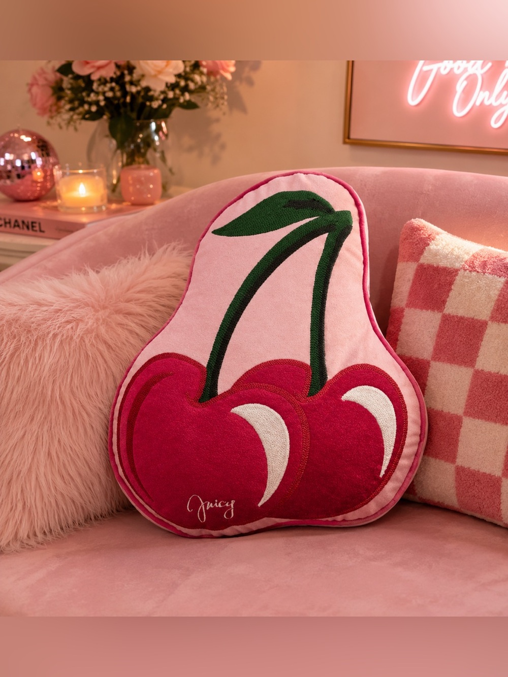 NWT 🍒VIRAL TIKTOK Juicy Couture Cherry Pillow 🍒